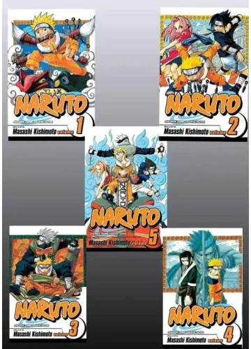 Naruto Manga Set Vol 1-5 by Masashi Kishimoto