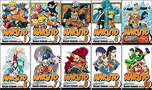 Naruto Manga Set Vol 1-10 by Masashi Kishimoto