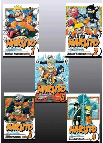 Naruto Manga Set Vol 1-5 by Masashi Kishimoto