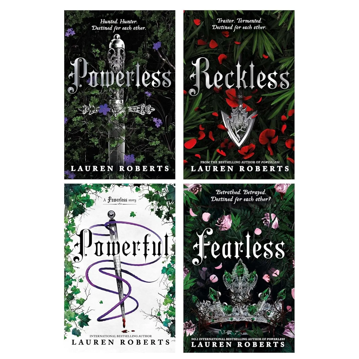 Powerless Trilogy and Powerful 4 Books set by Lauren Roberts (Powerless, Reckless, Powerful and Fearless)